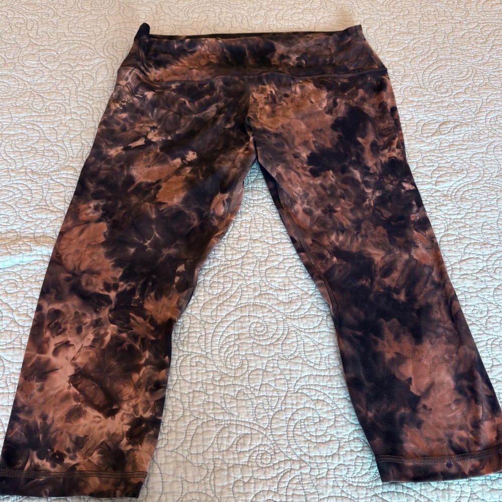 Lululemon Align High-Rise Crop 21 Diamond Dye Graphite Gray Pink Size 14